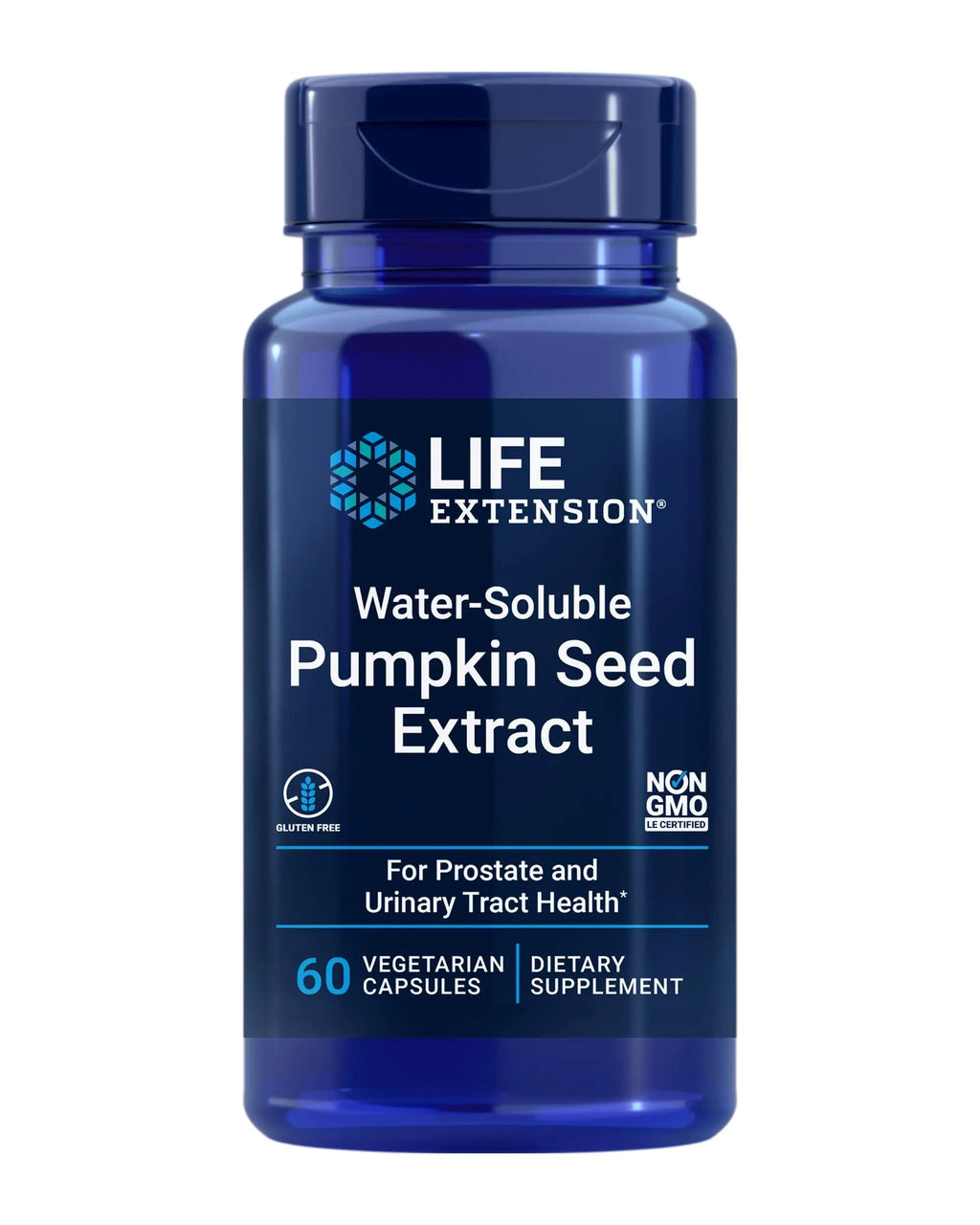 Life Extension Water-Soluble Pumpkin Seed Extract, Promotes Prostate & Urinary Tract Health, Bladder Health Support, Men, Women, Gluten-Free, Non-GMO, Vegetarian, 60 Capsules Life ExtensionBuy Supplements Australia