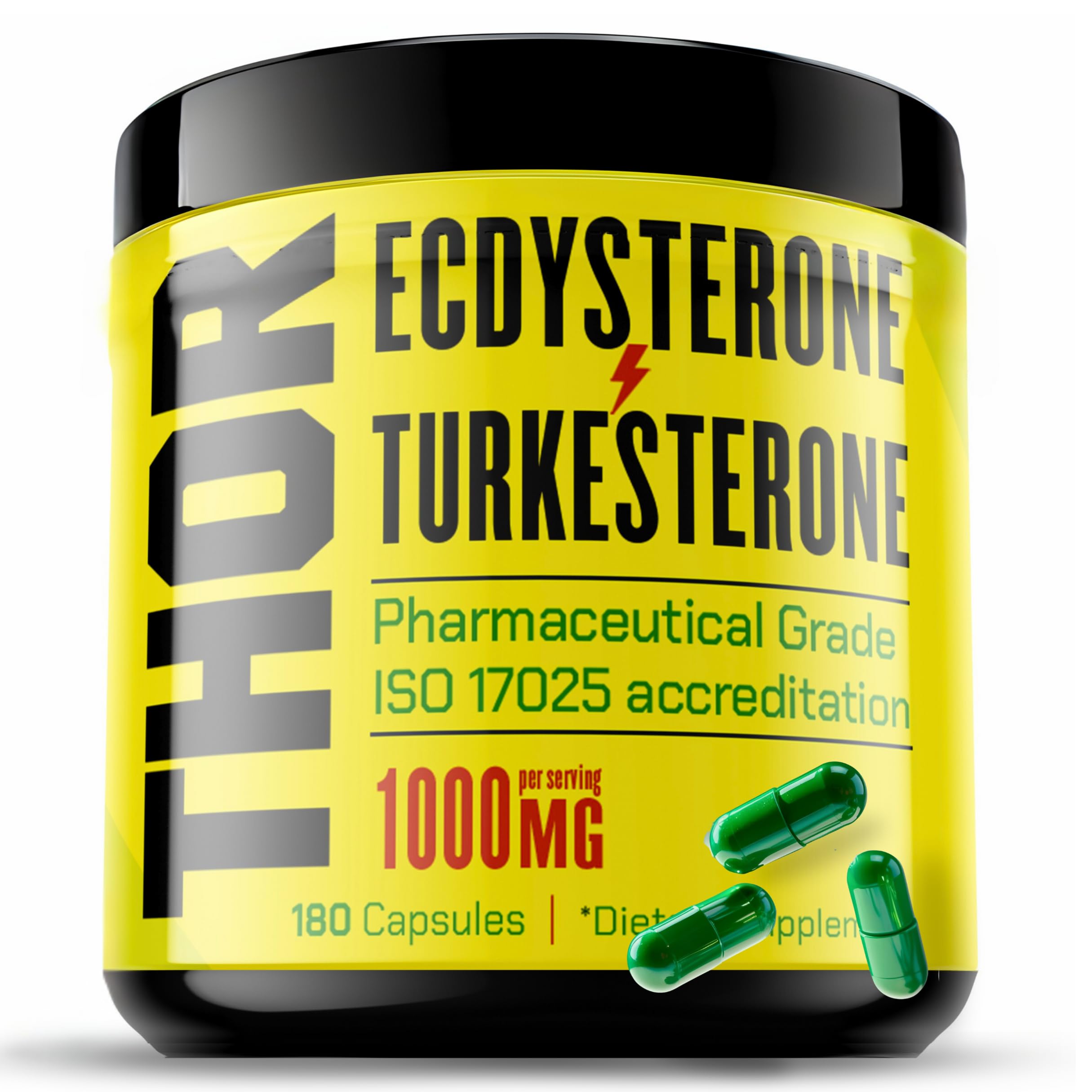 Turkesterone + Ecdysterone | Anabolic Supplement (3 Months - 180 Caps) Olympic Grade Testing - ISO 17025 Certification |1000mg - 98%-95% Purity with Lab Synthesized Cyclodextrin | Beta Ecdisterona Flight ArmourBuy Supplements Australia