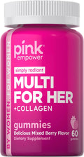 PINK Multivitamin Gummies for Women | Non-GMO & Gluten Free | Plus Collagen & Biotin | Mixed Berry Flavor PINKBuy Supplements Australia