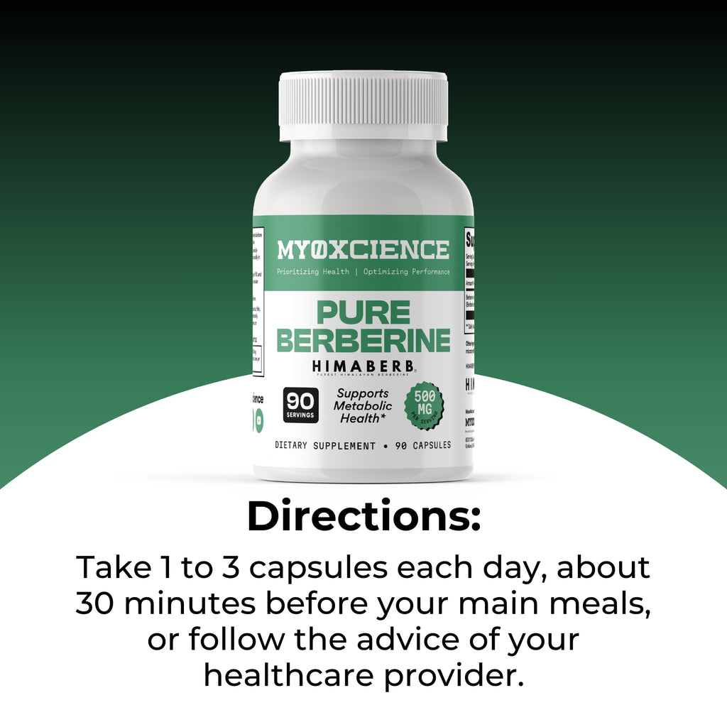 MYOXCIENCE Pure Berberine Himaberb | 500 mg of Berberine HCl per Serving | 90 Servings MYOXCIENCE buy supplements Au