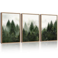 KUVIOKE Morden Green Fog Pine Tree Framed Canvas Wall Art Nature Nordic Forests Artwork Painting Bedroom Decor 12x16in (Natural Framed) KUVIOKEBuy Supplements Australia