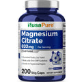 NusaPure Magnesium Citrate 833mg - 200 Veggie Capsules (Vegetarian, Non-GMO, Vegan) NusaPureBuy Supplements Australia