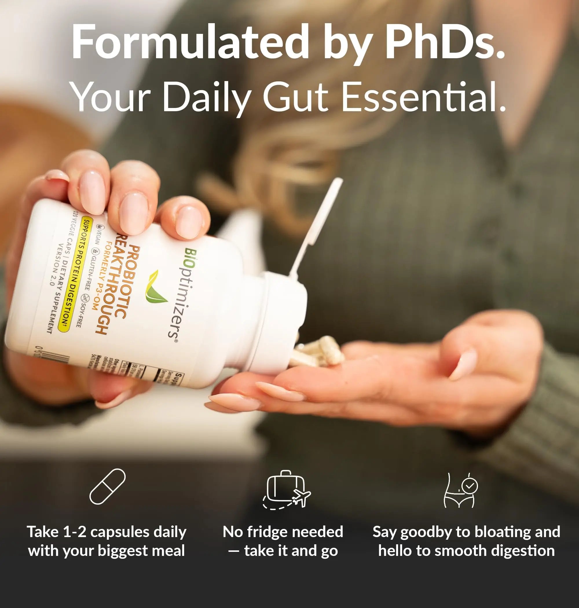 BIOptimizers Probiotic Breakthrough – Lactobacillus Plantarum OM Probiotics & Prebiotics Health Supplement for Gut, Digestive & Immune Support Probiotics for Women Men Elderly– 30 Vegan Capsules BIOptimizersBuy Supplements Australia