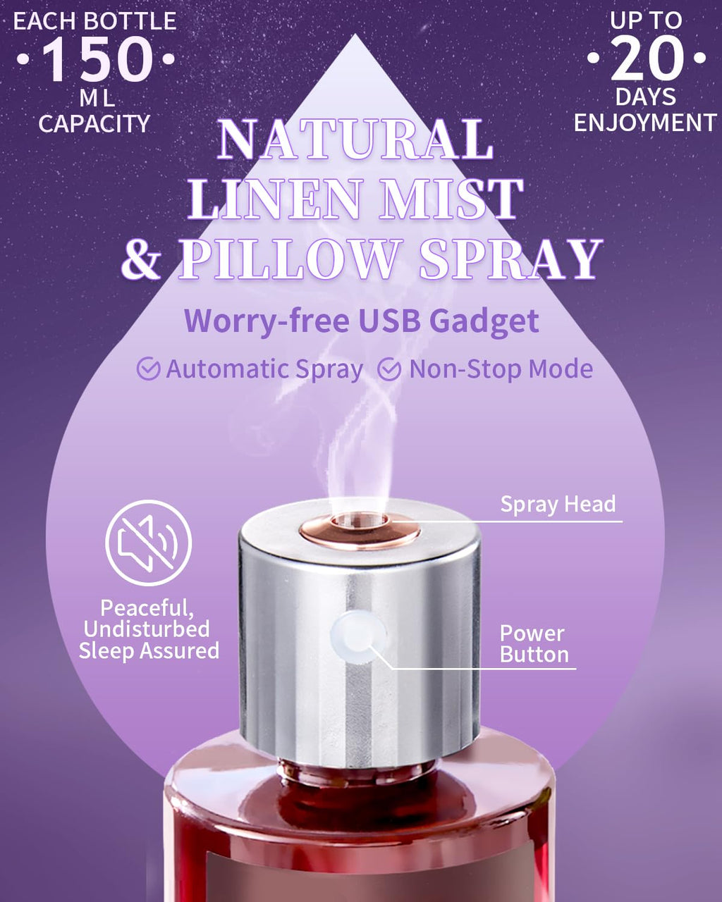 VTS Organic Lavender Water and Roman Chamomile Floral Water with Diffuser, Aromatherapy Air VEDA TINDA SCENTBuy Supplements Australia