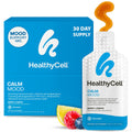 Healthycell Calm Mood Daily Liquid Supplement - Cortisol Manager & Mood Support Supplement for Stress with Ashwagandha, L-Theanine, Magnesium, 5-HTP, GABA & Saffron - 30 Gel Packs HealthycellBuy Supplements Australia