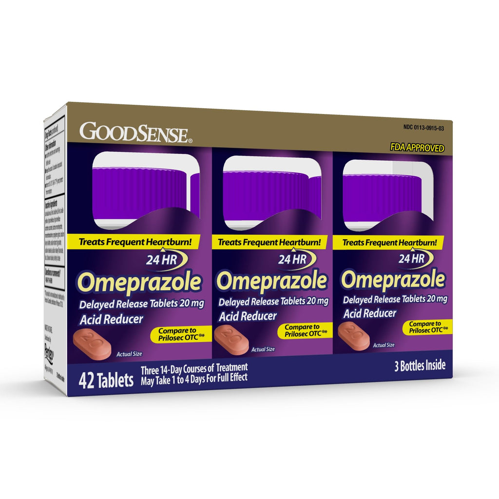 GoodSense Omeprazole Delayed Release Tablets 20 mg, Stomach Acid Reducer for Frequent Heartburn Treatment, 42 Count GoodSense buy supplements Au
