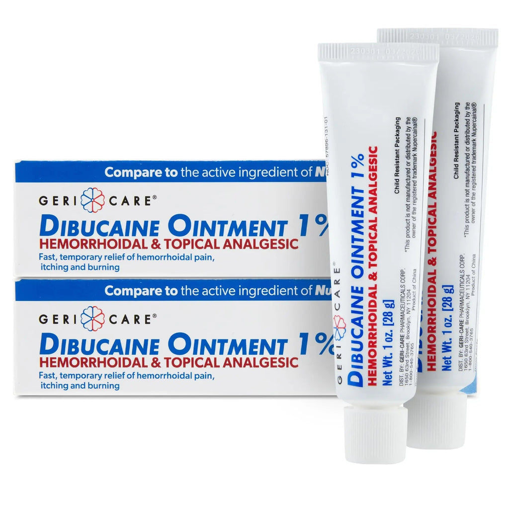 GeriCare Dibucaine Hemorroid Ointment 1% Pain-Relief Hemorrhoid Cream |Hemorroidal & Topical Analgesic| Quick Relief from Burning & Itching | Fast-Acting External Hemorrhoid Treatment 1oz (2 Pack) GeriCareBuy Supplements Australia