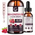 (2 Pack) Magnesium Glycinate Liquid Drops | 1000mg Liquid Magnesium Complex with D3, L-Thea & GABA for Energy, Sleep, Nerve and Heart Health