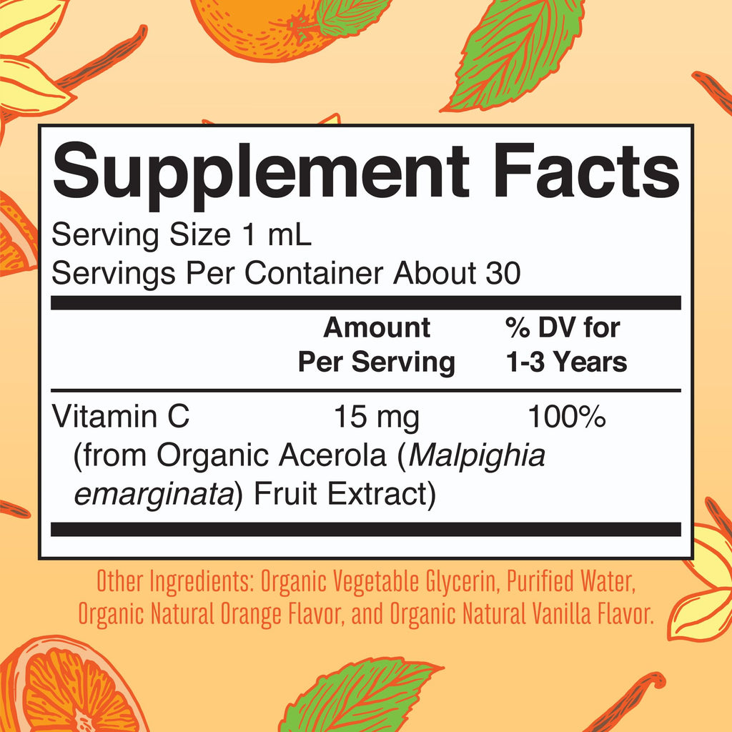 MARYRUTH'S Organic Toddler Vitamin C Drops for Immunity | Ages 1-3 Years | 15 mg Per Serving | Vitamin C for Immune Support & Overall Health | Vegan | Sugar Free