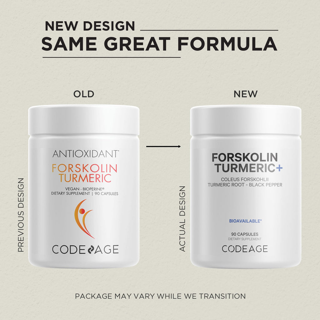 Codeage Forskolin, Pure Forskolin Coleus + Organic Turmeric Root Powder, 95% Curcumins CodeageBuy Supplements Australia
