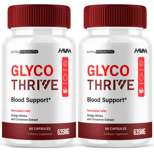 (2 Pack) Glyco Thrive Blood Support GlycoThrive Maximum Strength Capsules, Glyco Thrive Advanced Daily Multivitamin Health and Wellness Supplement, GlycoThrive Health Support Pills (120 Capsules) HavahBuy Supplements Australia