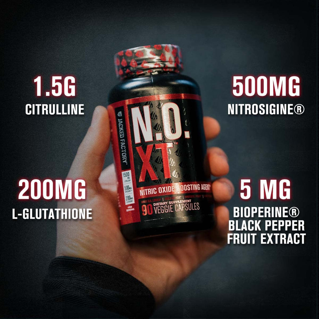 Jacked Factory Androsurge Estrogen Blocker for Men + Primasurge Testosterone Booster for Men + N.O. XT Nitric Oxide Booster + Build XT Muscle Builder