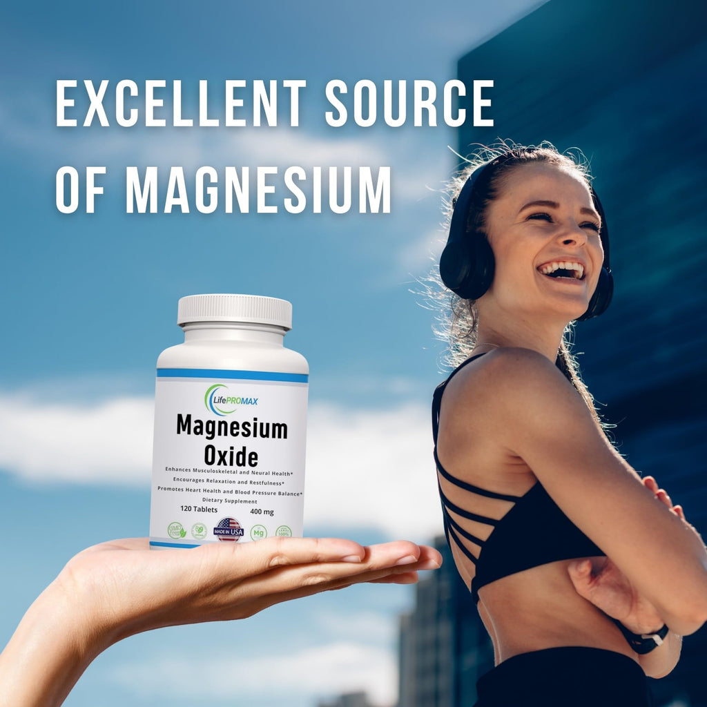 Magnesium 400mg [High Potency] Supplement – Magnesium Oxide for Immune Support, Muscle Recovery, Leg Cramps and Relaxation 120 Tablets LifePROMAXBuy Supplements Australia