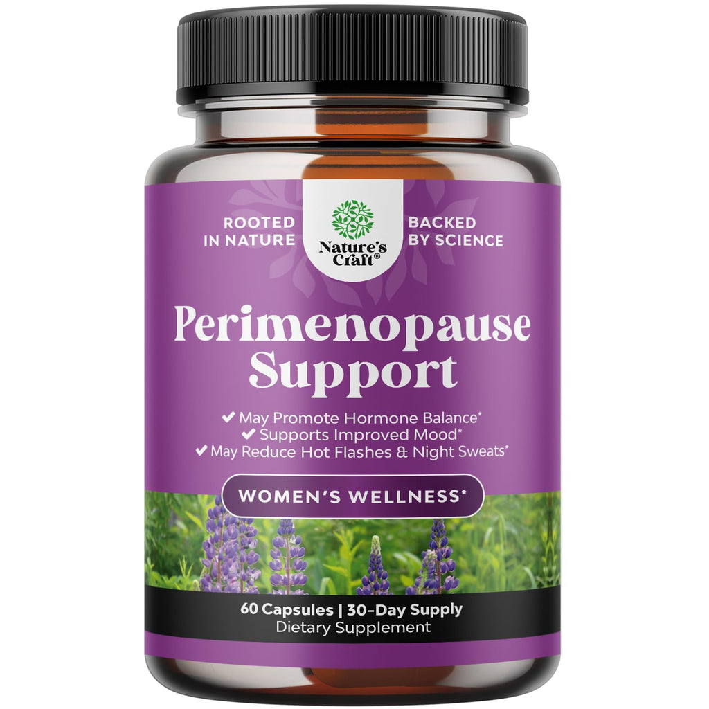 Complete Perimenopause Supplement for Women - Multibenefit Menopause Ease for Women with Maca Root Vitex Berry & Black Cohosh for Hot Flashes Night Sweats Hormone Balance and Mood Support - 60 Count Natures CraftBuy Supplements Australia