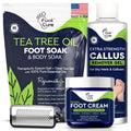 FOOT CURE Exfoliator & Callus Remover Pedicure Set – Care Kit Includes File for Dead Skin, Tea Tree Oil Soak Salts, Urea Cream 40 Percent Removal Gel Made in USA, 4 Piece FOOT CURE buy supplements Au