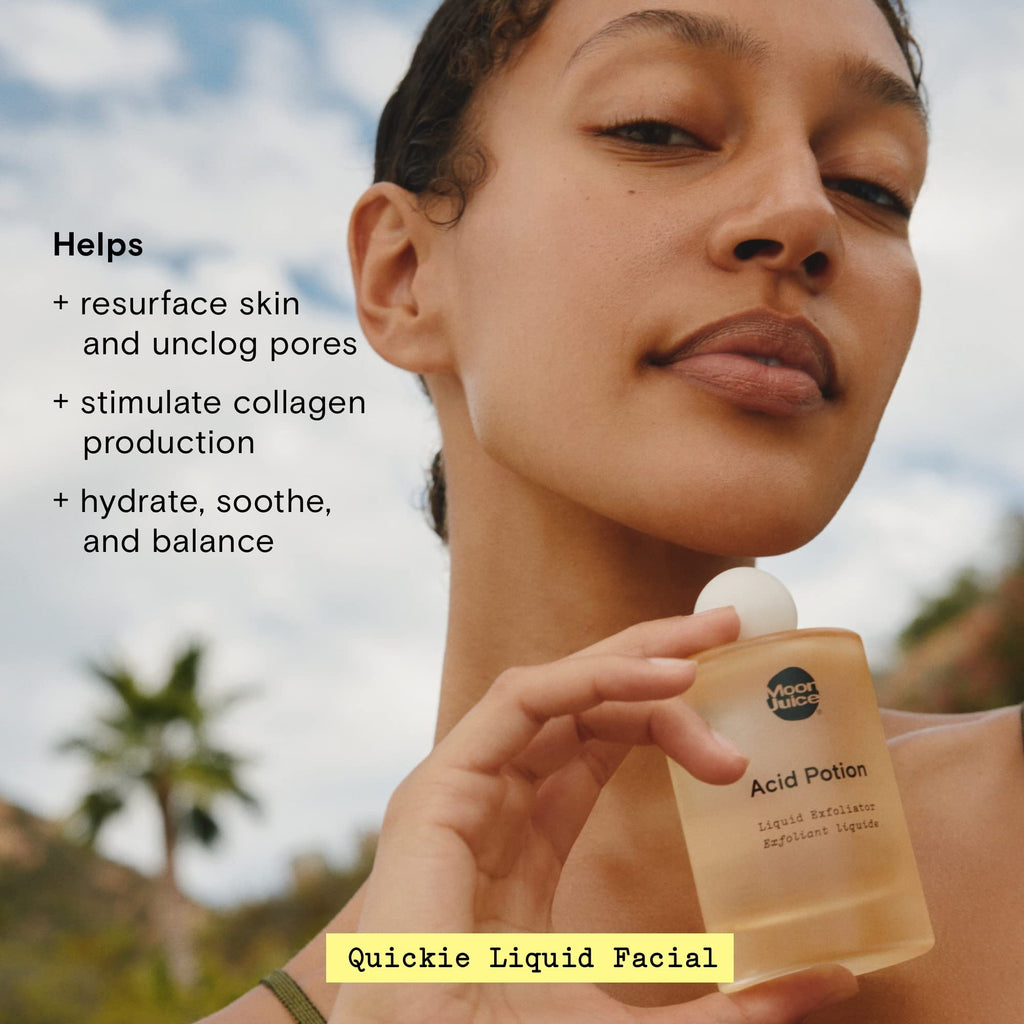 Moon Juice Acid Potion Liquid Face Exfoliator - 25% AHA BHA Exfoliant with Reishi + Niacinamide - Helps Resurface Skin, Unclog Pores, & Stimulate Collagen - Hydrates & Soothes Skin (3.3 Fl oz) Moon JuiceBuy Supplements Australia