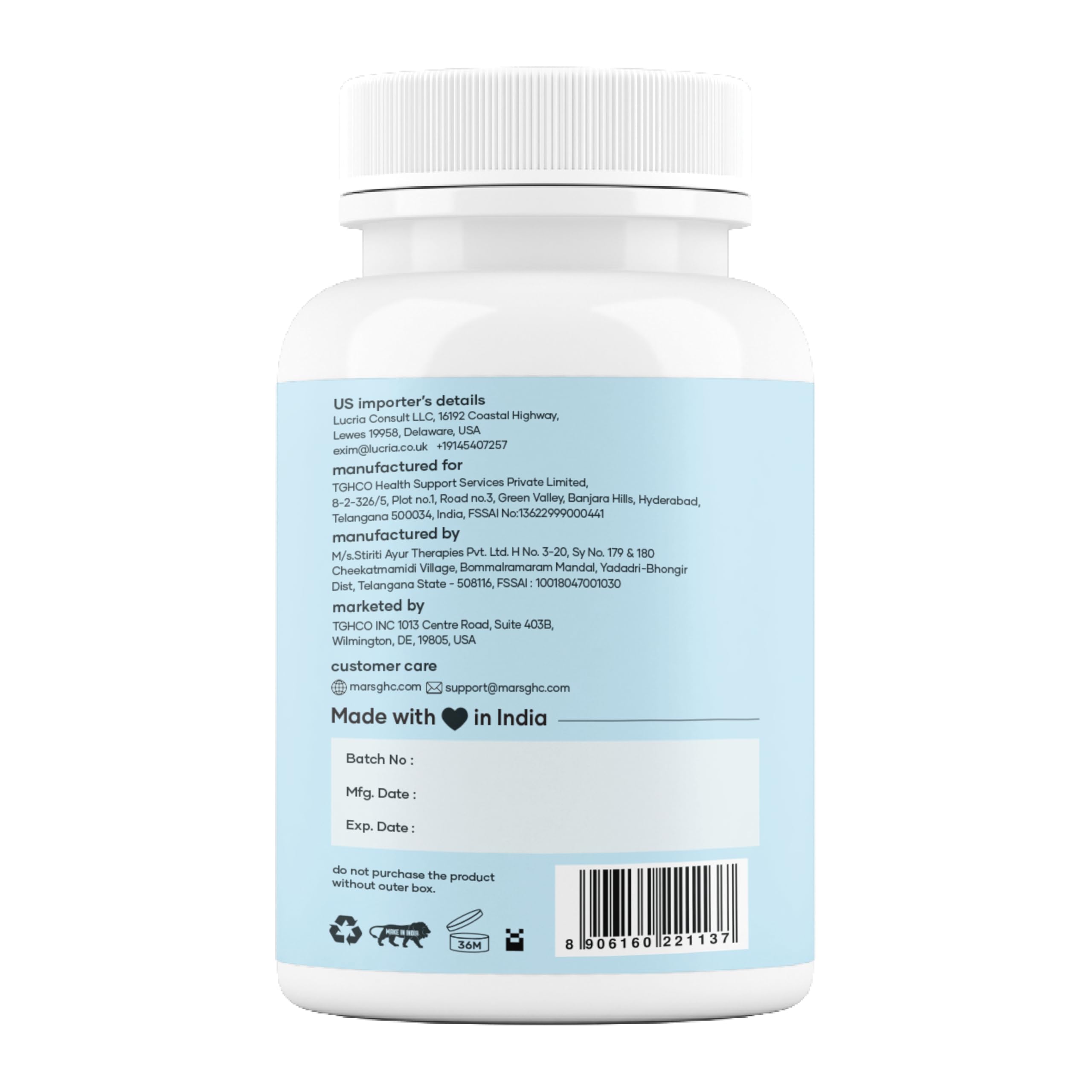 Mars Sea Moss Caps Surge Natural (60N) | Packed with 84 Essential Minerals | Powered with Black Seed Oil, Surgemax & Vitamin D3 | Overall Well-Being - Pack of 3 mars by GHCBuy Supplements Australia