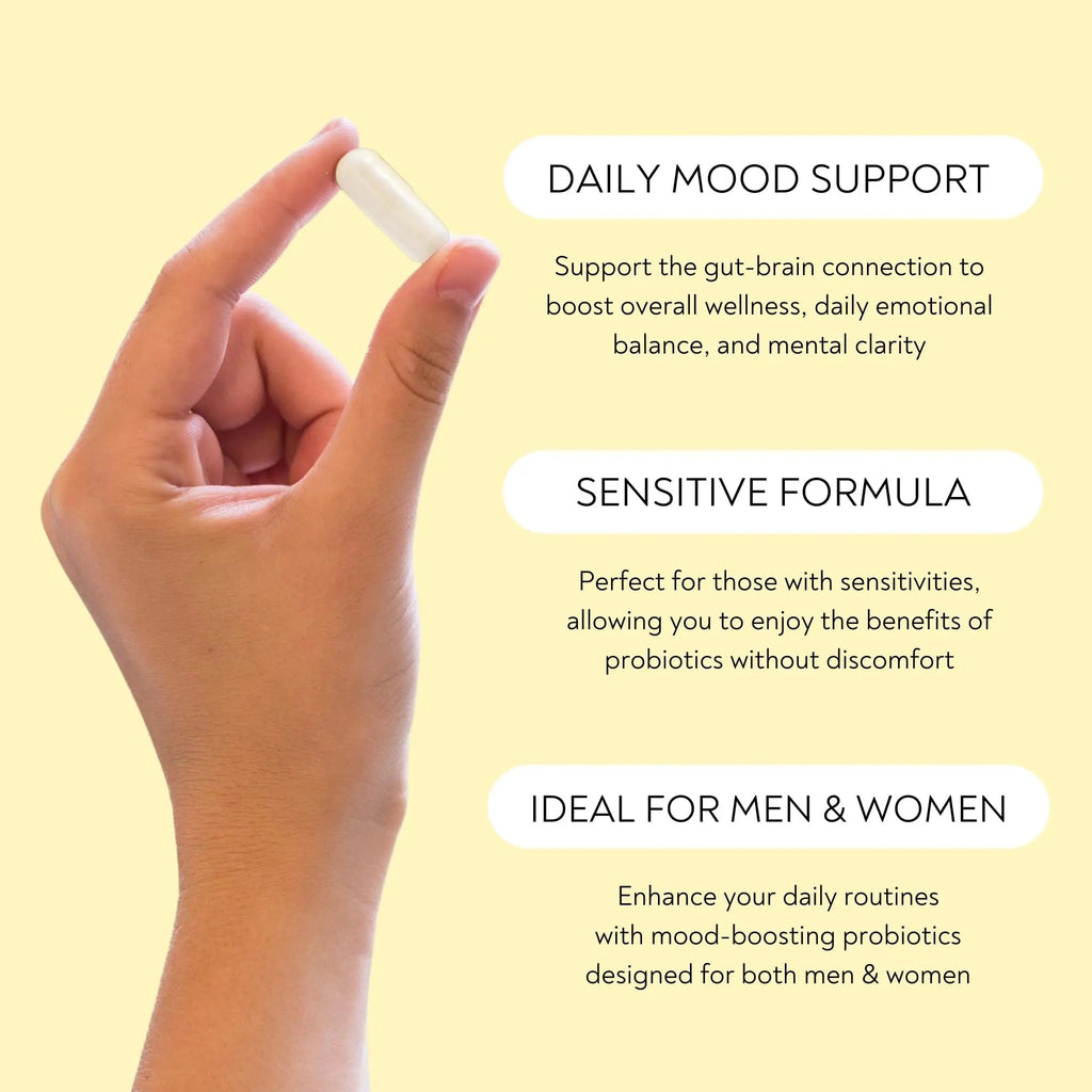 Probiotics - Mood Super Strains Probiotic - Naturally Supports Digestion & Mood - Histamine-Free Probiotics w/ L Rhamnosus GG, Shelf Stable Probiotic Supplement, 60 Day Supply, Non-GMO, VEGAN Lifted NaturalsBuy Supplements Australia