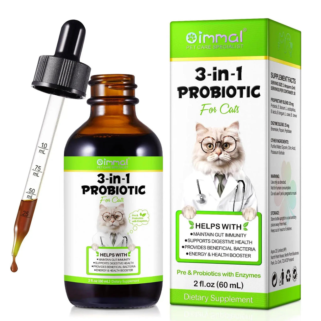 Liquid Cat Probiotic, Natural 3 in 1 Probiotic for Cats, Cat Digestive Support,Gut Health Support,Help with Diarrhea,Gas and Bloating, Cat Herbal Supplements- 60ml VOSIFSDIY buy supplements Au