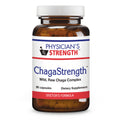 Bottle of Physician's Strength ChagaStrength dietary supplement on a white background