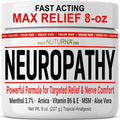 Neuropathy Nerve Cream - Fast Acting for Feet Hands Legs Toes - Ultra Strength Menthol, Arnica, Aloe Vera, MSM, Natural Soothing Nerve Comfort - Extra Large 8 oz NuturnaBuy Supplements Australia