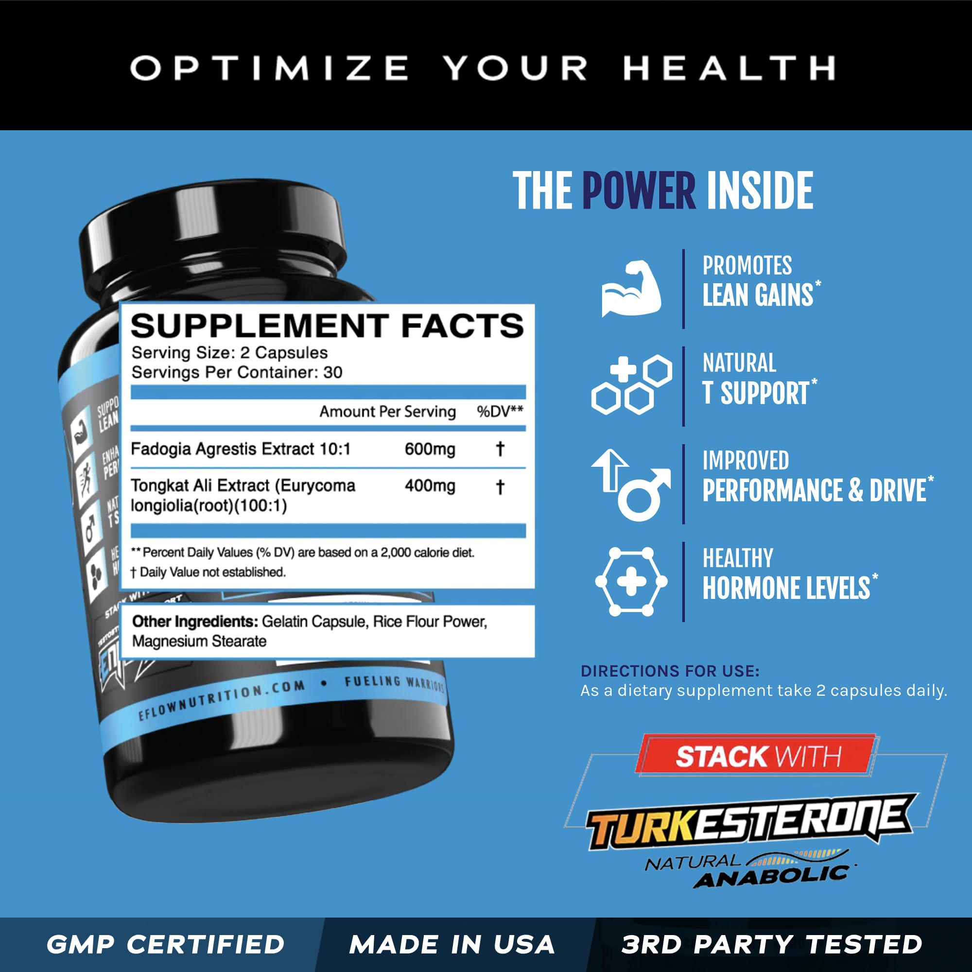 eFlow Nutrition Fadogia Agrestic + Tongkat Ali - [2-in-1] Natural Performance Supplement eFlow NutritionBuy Supplements Australia