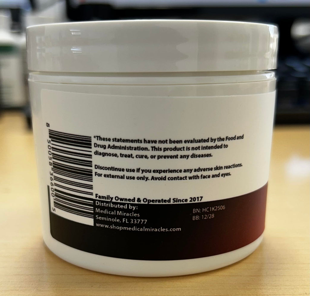 Medical Miracles Hemp Cream - Ideal for Hips, Joints, Neck, Back, Elbows, Fingers, Hands, and Knees (1000mg) Now NEW 4OZ Size Medical MiraclesBuy Supplements Australia