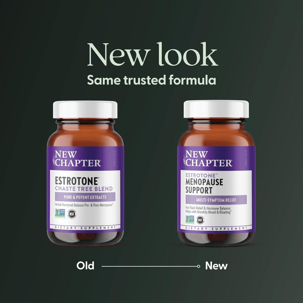 New Chapter Menopause Supplement - Estrotone Herbal Hormone Balance for Women in Perimenopause, with Black Cohosh for Hot Flash Relief & to Reduce Night Sweats + Vitex, No Added Hormones - 60 ct New ChapterBuy Supplements Australia