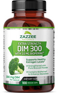 Zazzee Extra Strength DIM 300, 10 mg BioPerine and 300 mg DIM per Capsule, 100 Vegan 