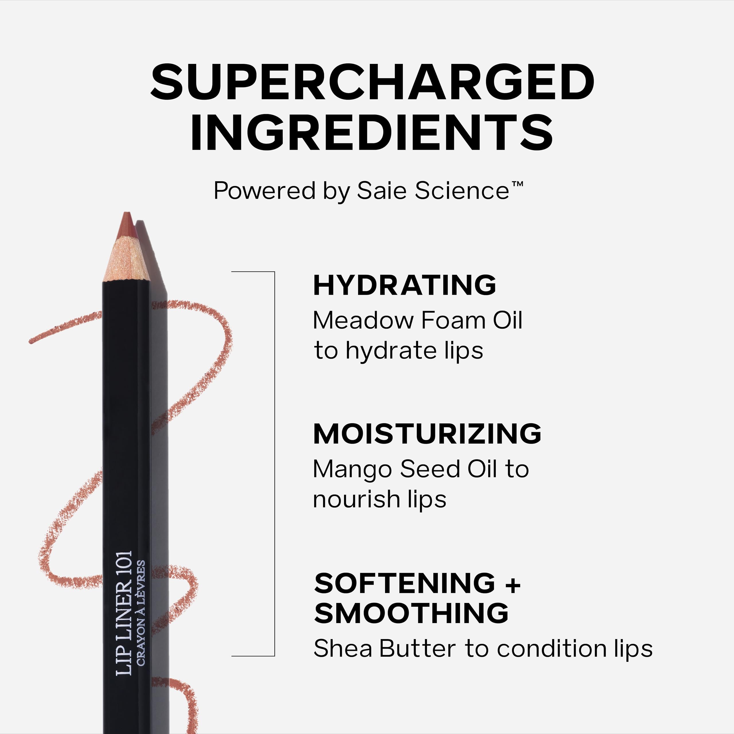 Saie Lip Liner 101 - Lip Pencil Made with a Creamy, Soft Matte Formula for a Naturally Framed or Fully Filled Look - Supercharged with Shea Butter & Jojoba Oil - Tease (.05 oz) SaieBuy Supplements Australia