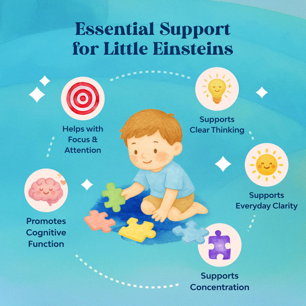 Kids Focus Gummies - Nootropics Brain Support Supplement for Kids with Green Tea Extract, B6 & B12 Vitamins for Memory and Brain Focus - Herbal Concentration Chews for Children - 90 Count Natures CraftBuy Supplements Australia
