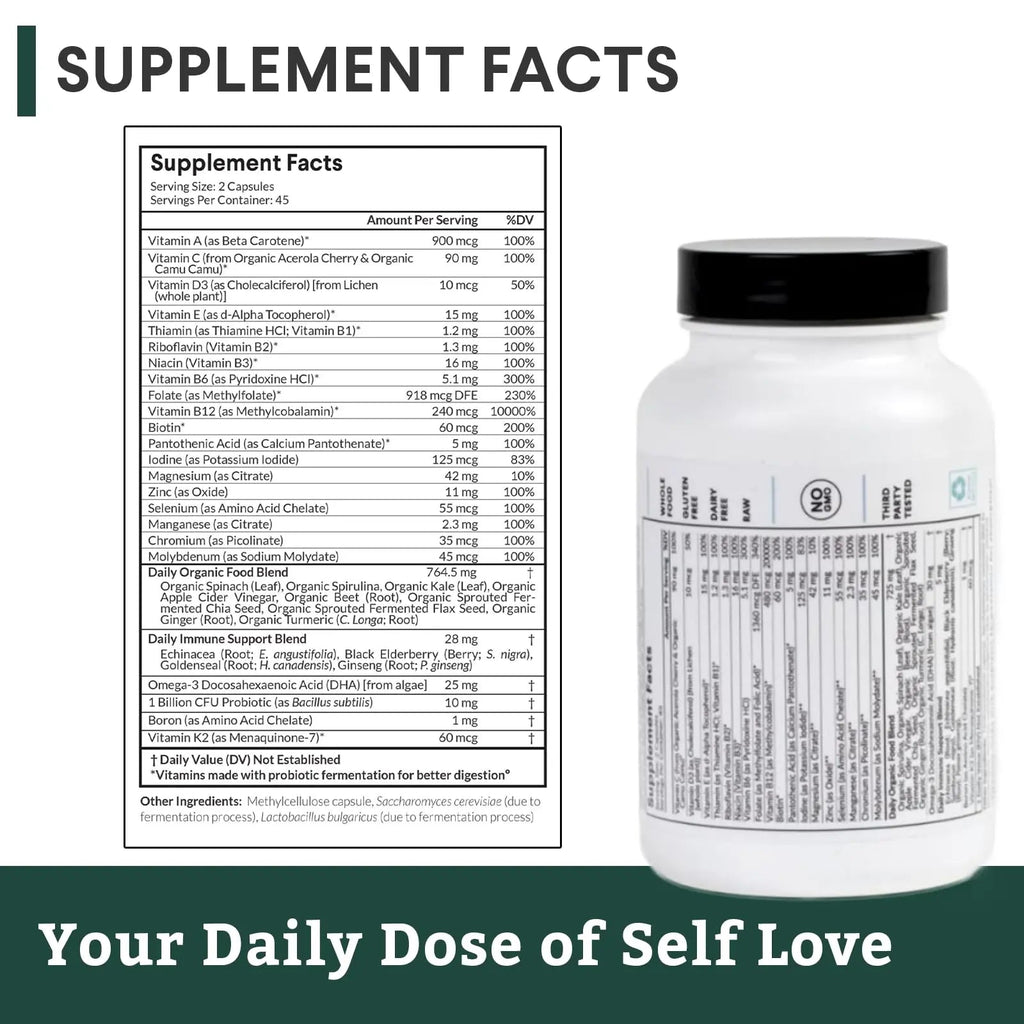 Nutritional Roots Multivitamin+, Award-Winning Plant-Based (Vegan) Multivitamin, Organic Vegetables & Herbs Nutritional Roots