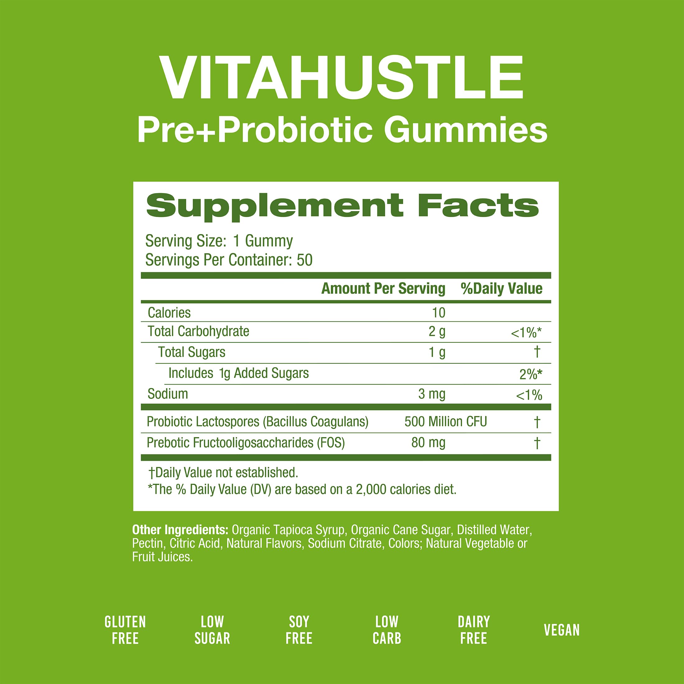 VitaHustle Probiotic Gummies + Prebiotics by Kevin Hart with Chicory Root Inulin Fiber VitaHustleBuy Supplements Australia