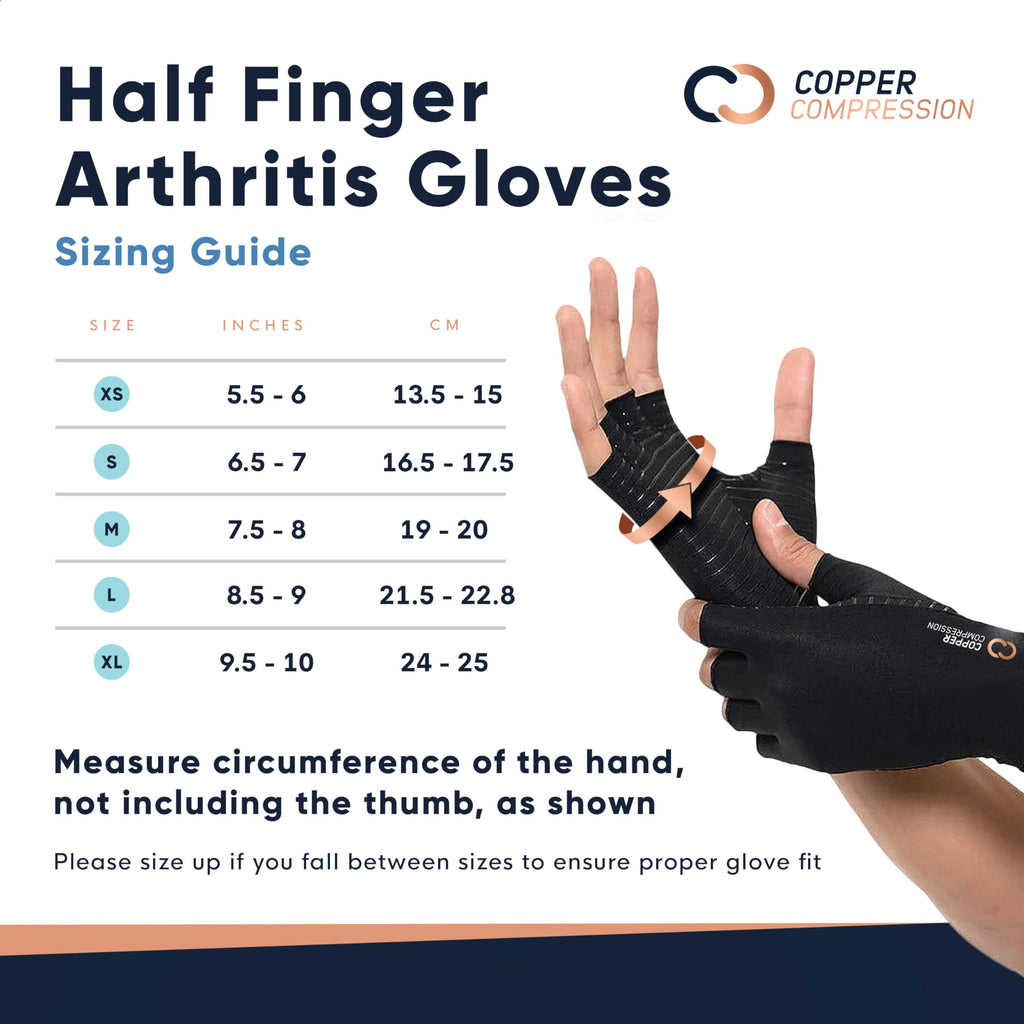 Copper Compression Arthritis Gloves | Fingerless Arthritis Carpal Tunnel Pain Relief Gloves Copper CompressionBuy Supplements Australia