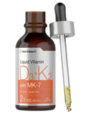 Horbäach Vitamin D3 + K2 Liquid Drops | with MK7 | 2 Fl Oz | Vegetarian | Non-GMO