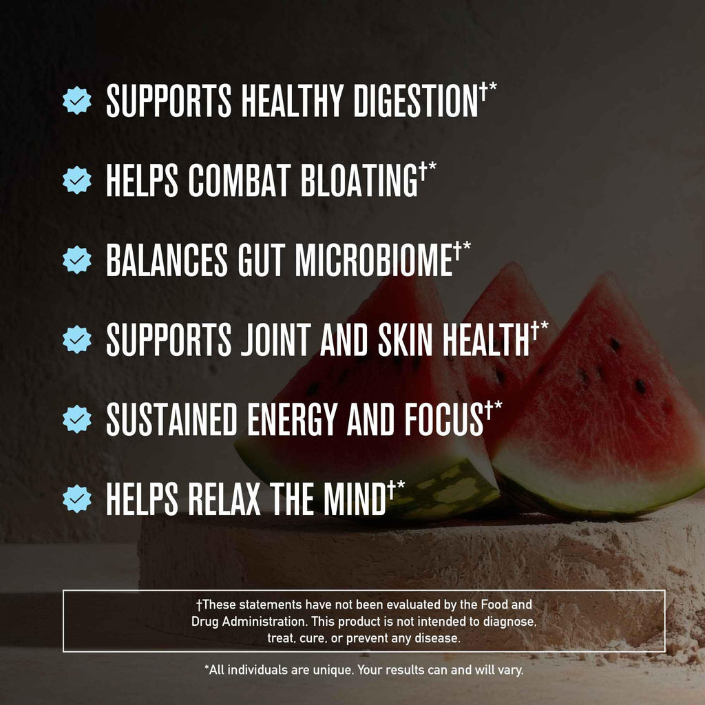 ROUNDHOUSE PROVISION Morning Kick, Powder Supplement for Healthy Digestion, Energy Levels, and Overall Wellness, 30 Servings (9.1 Ounce (Pack of 1), Watermelon Mint) ROUNDHOUSE PROVISIONBuy Supplements Australia