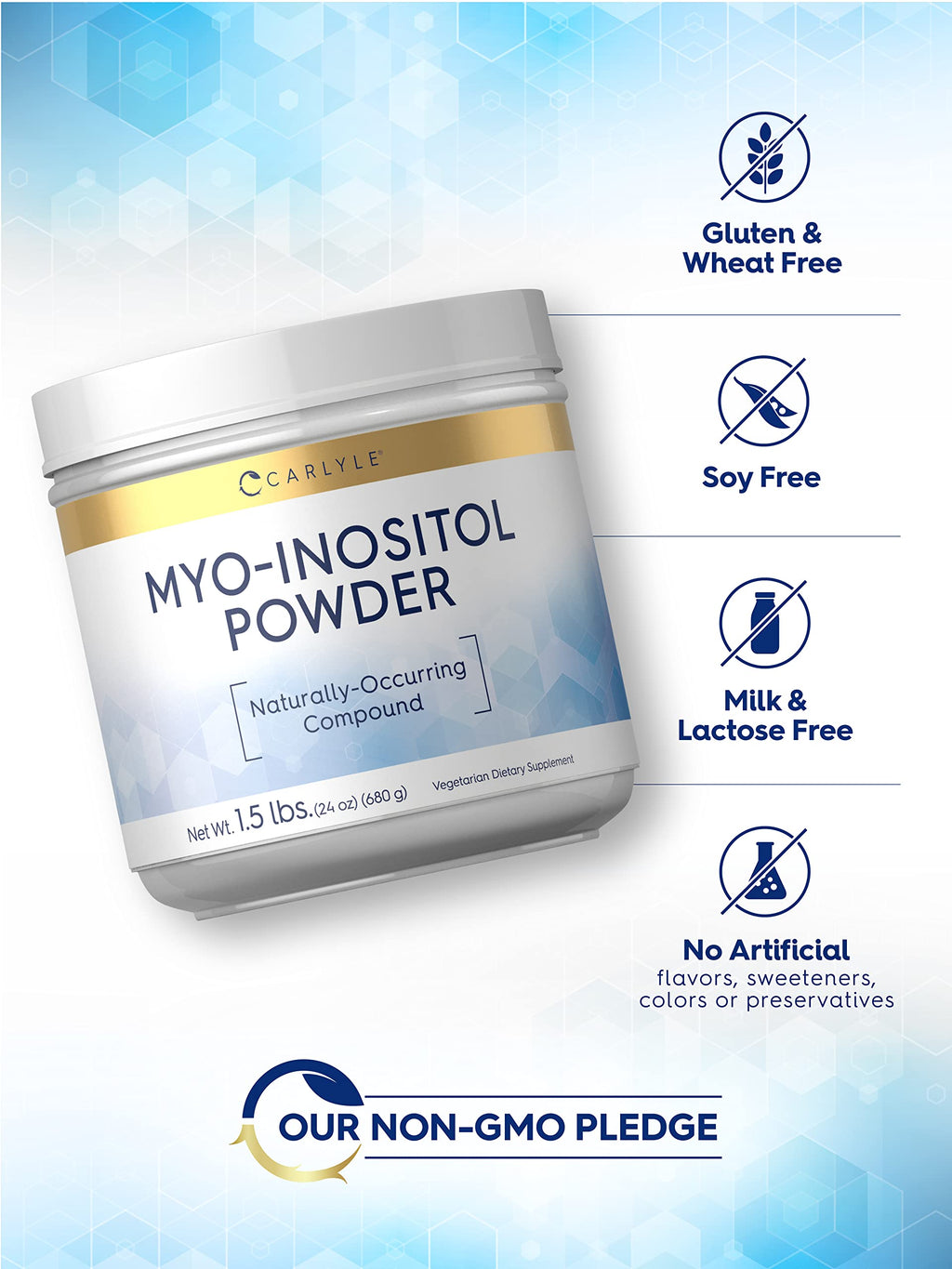 Carlyle Myo-Inositol Powder Supplement | 1.5 lbs | Naturally Occuring Compound CarlyleBuy Supplements Australia
