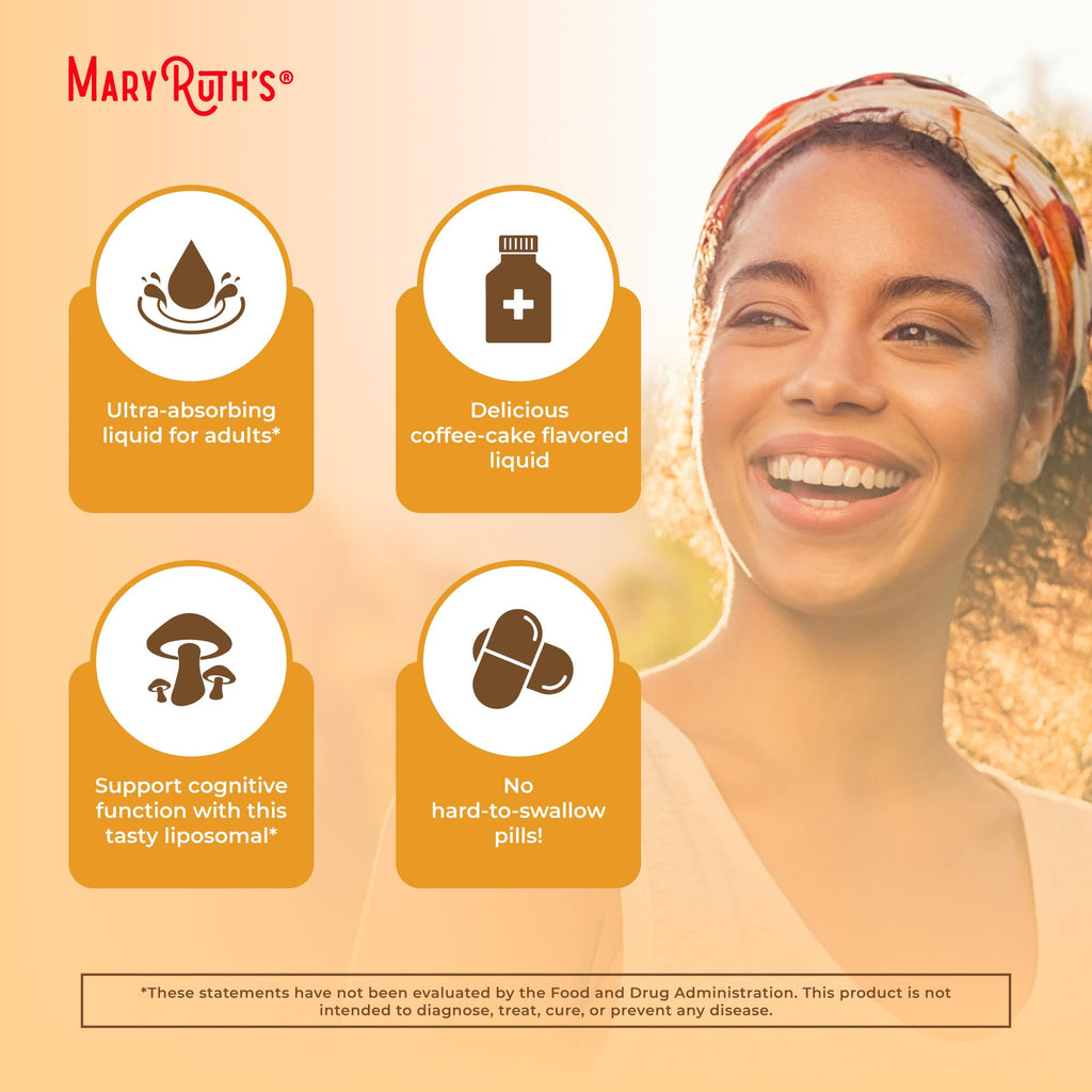 MaryRuth Organics Lions Mane Supplement | Ultra Absorption Liposomal | Full Spectrum Lion's Mane Mushroom | 200mg Beta-Glucans Per Serving | USDA Organic | Vegan | 7.6 oz | 15 Servings MARYRUTH'SBuy Supplements Australia