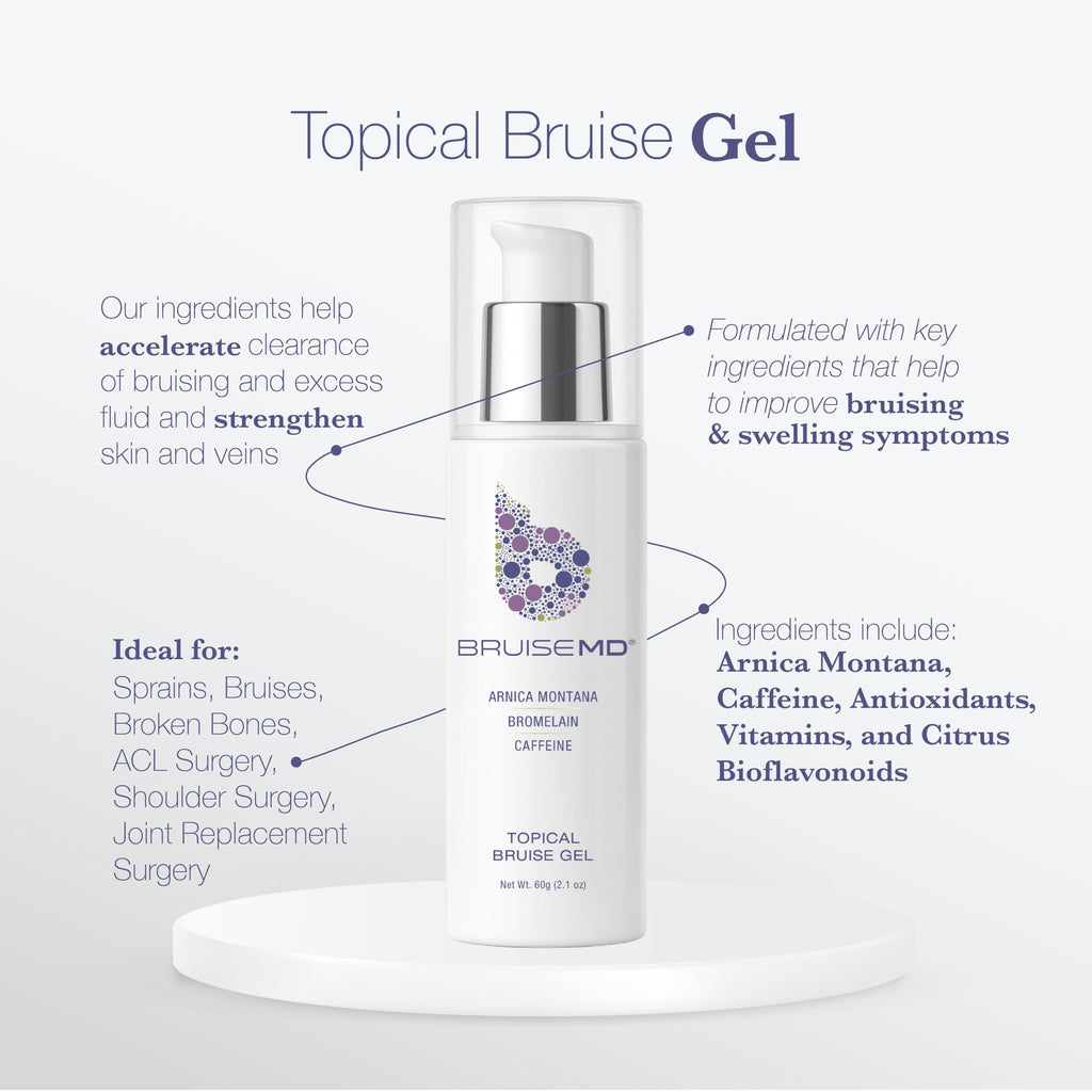 BruiseMD Topical Gel for Bruising and Swelling, 20% Arnica, Bromelain, Caffeine, Advanced Concentrated Bruise Treatment Formula, 60g (2 fl oz) BruiseMDBuy Supplements Australia