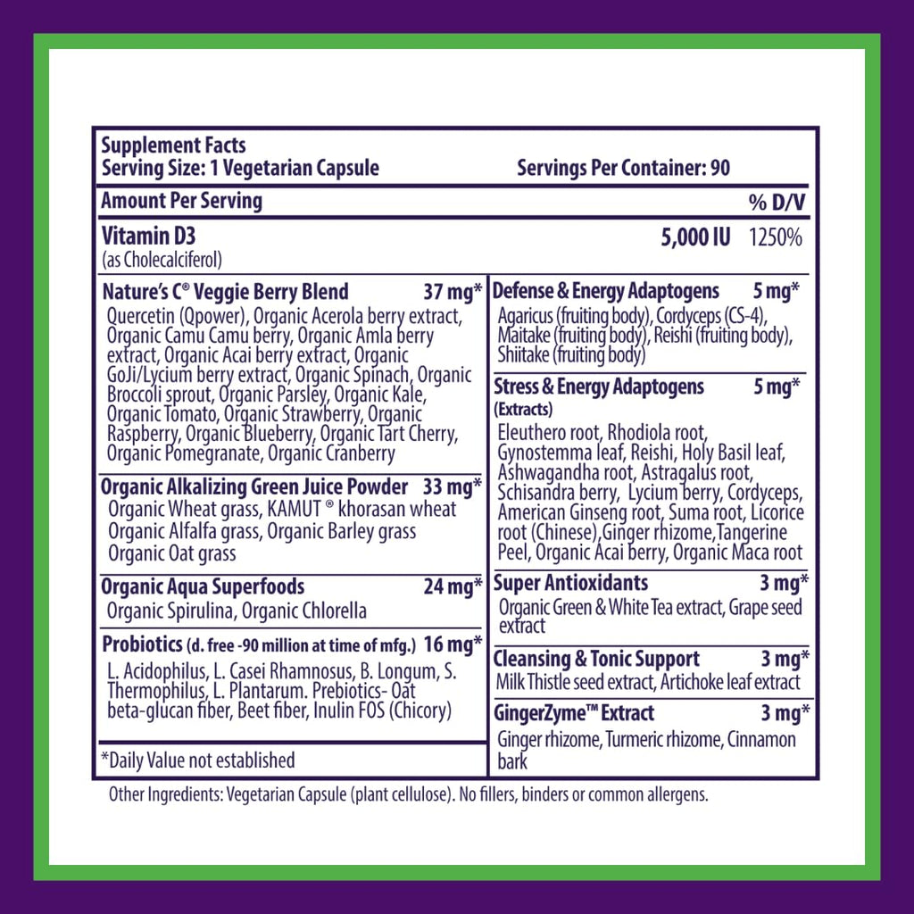 Paradise Herbs Earth's Blend Vitamin D3, Superfoods Base of Probiotics and Organic Alkalizing Greens, Veggies & Berries, 90 Vegetarian Capsules Paradise HerbsBuy Supplements Australia