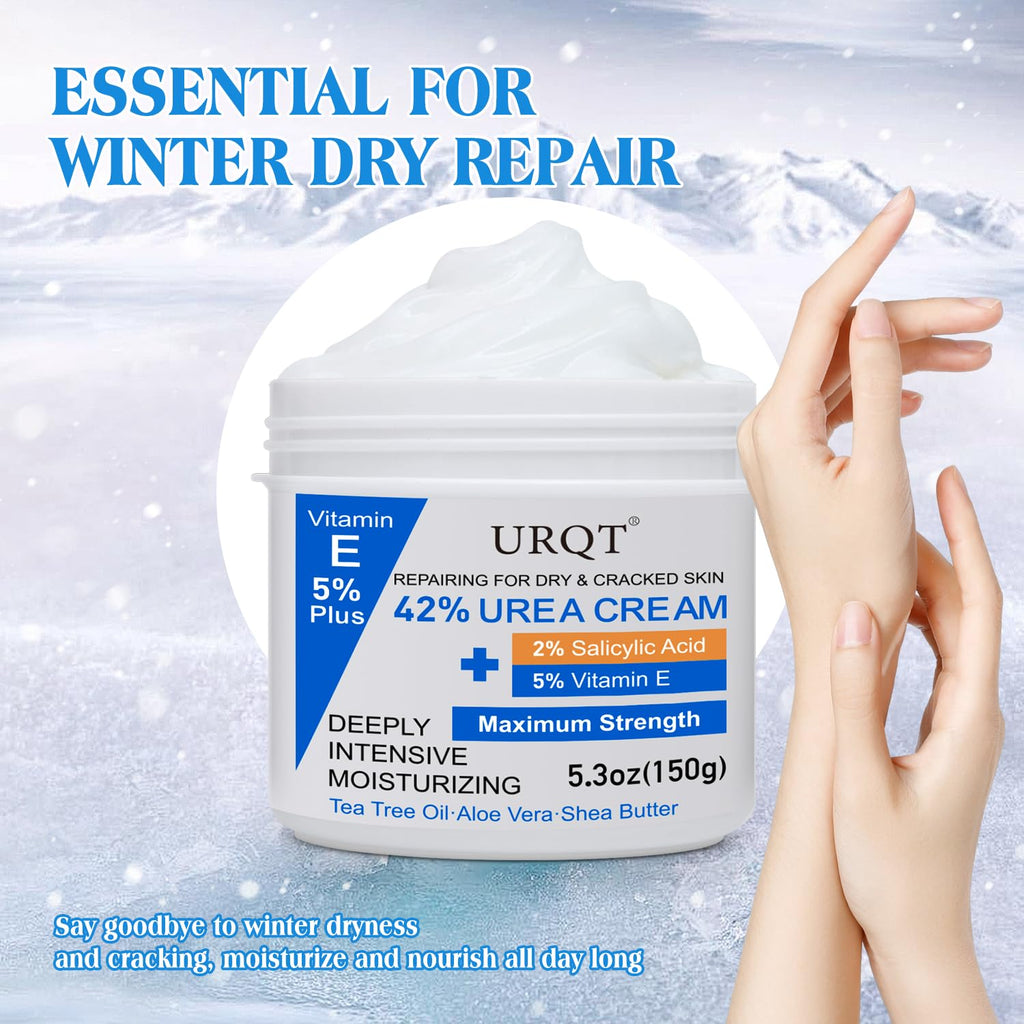 42% Urea Cream for Dry & Cracked Skin - Foot & Hand Cream with 2% Salicylic Acid, 5% Vitamin E, Tea Tree Oil, Aloe Vera, Shea Butter - Moisturizer & Skin Repair Cream for Feet Maximum Strength URQT buy supplements Au