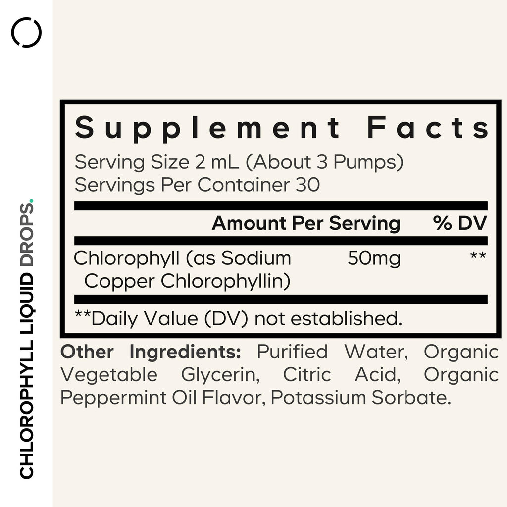 Codeage Chlorophyll Liquid Drops Supplement - Vegan Chlorophyll 50 mg per Serving, Organic Peppermint Flavor Clorofila Drink - Non-GMO, Gluten-Free, Vegan - 2 fl oz CodeageBuy Supplements Australia