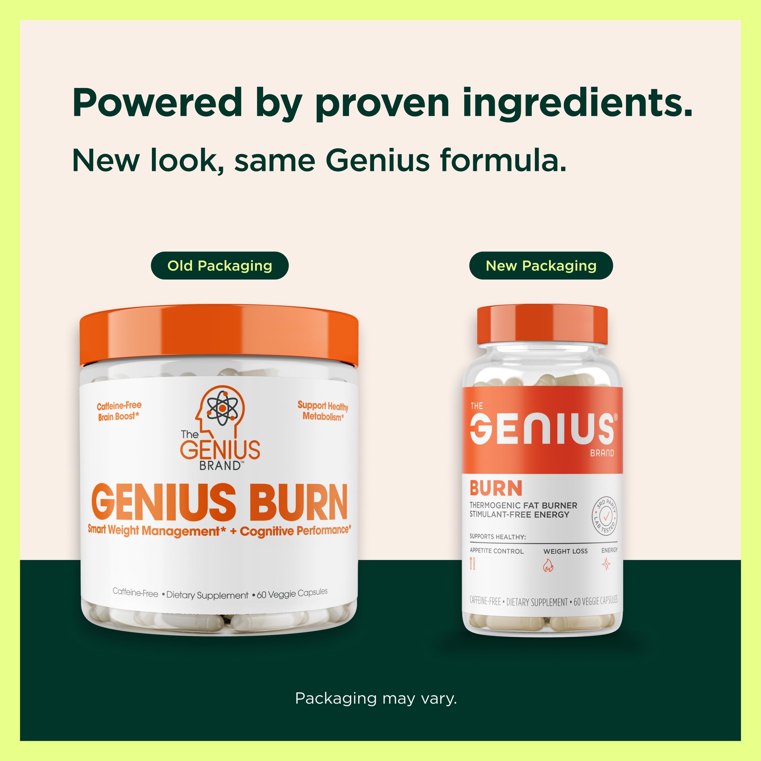 Genius Thermogenic Fat Burner, 60 Diet Veggie Pills - Weight Loss & Metabolism Supplement, Appetite Suppressant & Energy Booster - Caffeine-Free Nootropic Focus & Brain Boost - Ashwagandha & TeaCrine The Genius BrandBuy Supplements Australia