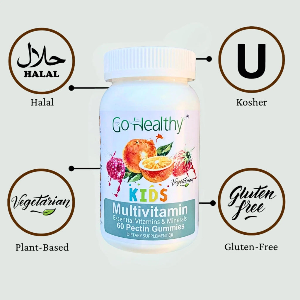 Go Healthy Kids Multivitamin Gummies, Immune Support, Kids Vitamin Gummies, Kosher Kid Vitamin, Halal Go Healthy Natural