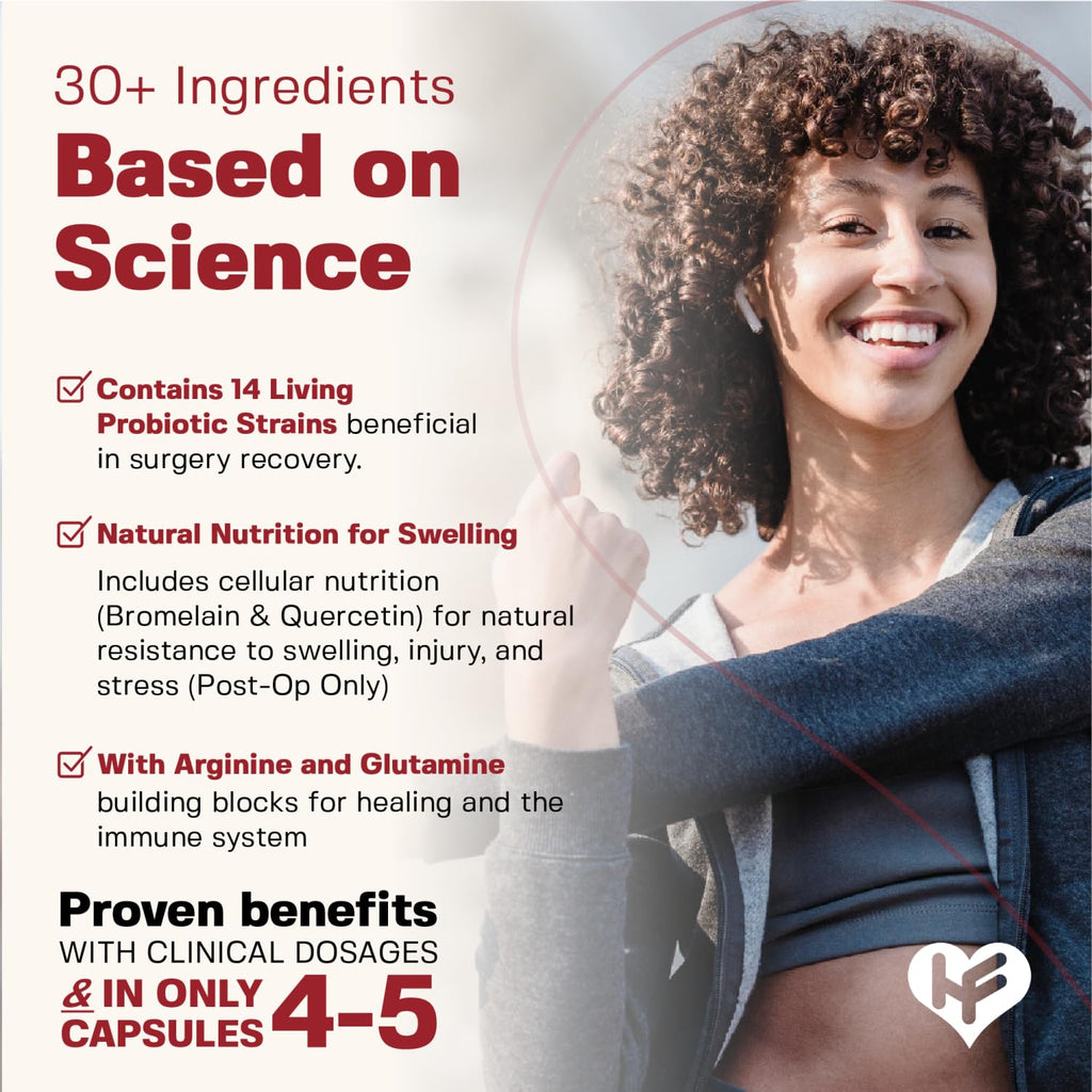 HealFast Surgery & Injury Recovery Supplement (Pre-Op): Quercetin, Probiotics Supplement for Wound, Liposuction, Tummy Tuck, and BBL Post Surgery Supplies HealFastBuy Supplements Australia