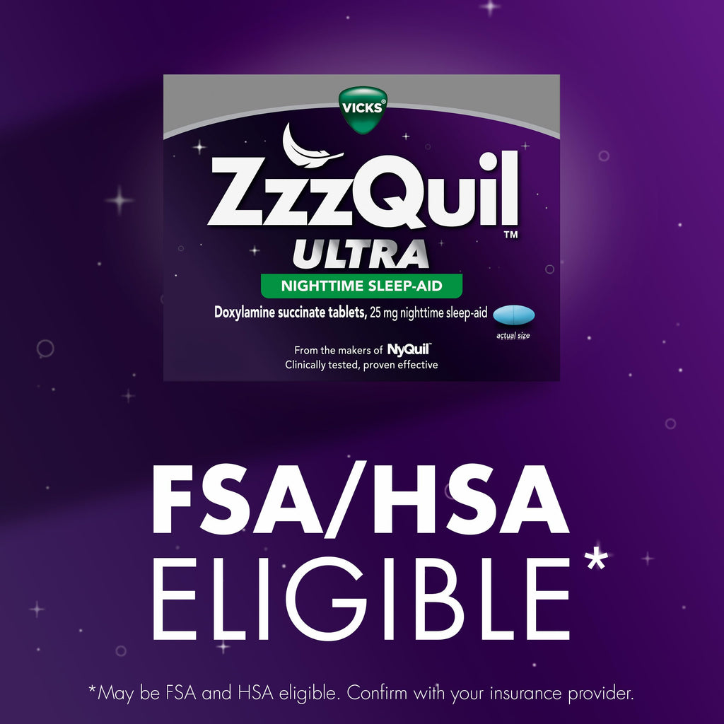 ZzzQuil ULTRA, Sleep Aid, Doxylamine Succinate 25mg, Sleep Aids for Adults, Nighttime Sleep Aid, 48 Tablets ZzzQuil buy supplements Au
