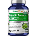 NusaPure Organic Amla Capsules 10:1 Extract, 600 mg Equivalent to 6,000mg | 120 Count | Amalaki Fruit | USDA, Vegan, Non-GMO Supplement NusaPureBuy Supplements Australia