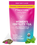 Pink Stork Organic Fertility Tea for Women | Fertility Supplements for Women with Chaste Tree Berry (Vitex) + Red Raspberry Leaf | Hormone Balance Herbal Tea for Conception Support | USDA Organic, Caffeine Free - Sweet Mint, 15 Sachets Pink StorkBuy Supplements Australia