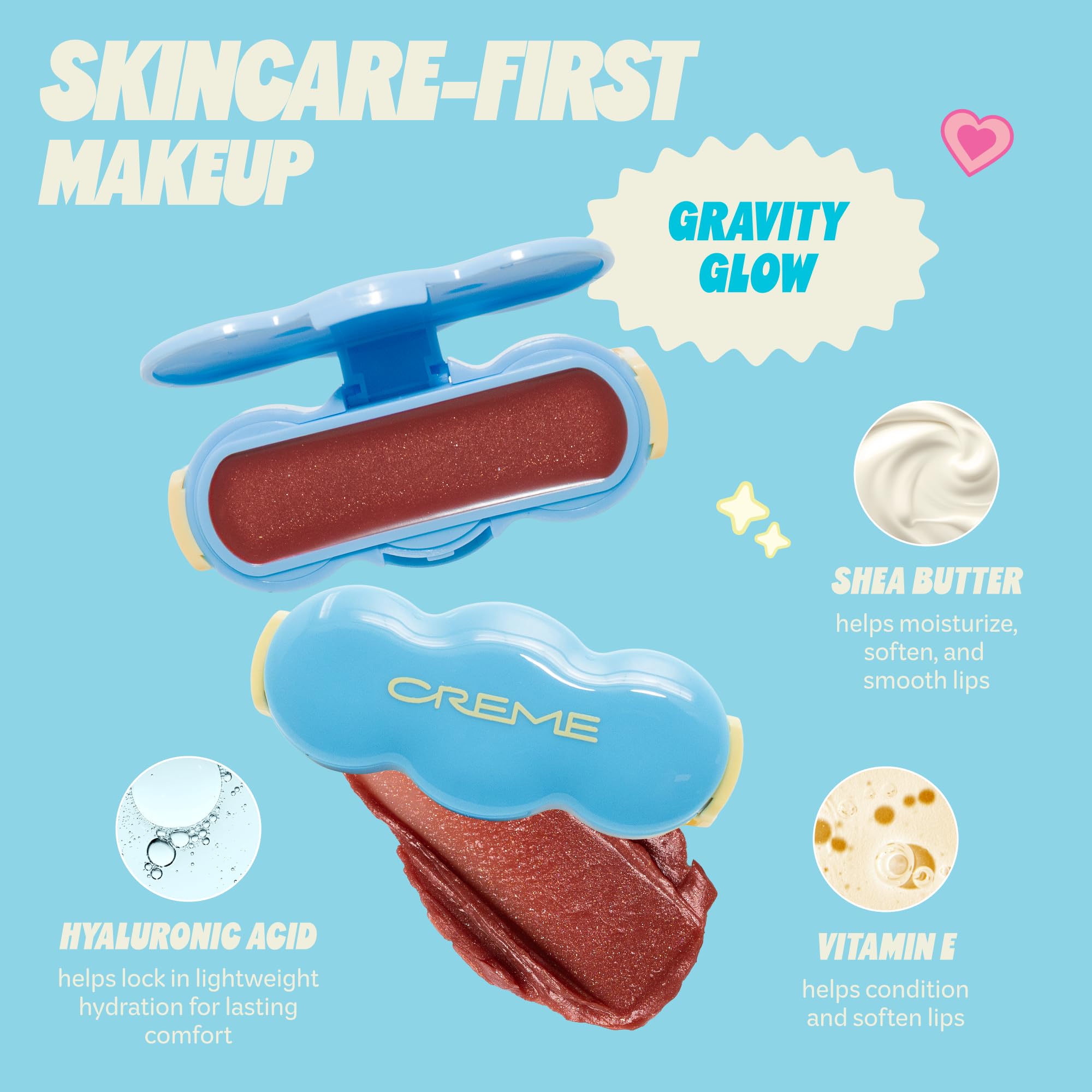The Crème Shop Shimmer Pop Clip-On Lip Gloss | Korean Makeup, Cute Clip Accessory, Hydrating, Non-Sticky, Shea Butter, Hyaluronic Acid, Vitamine E- Gravity Glow The Crème ShopBuy Supplements Australia
