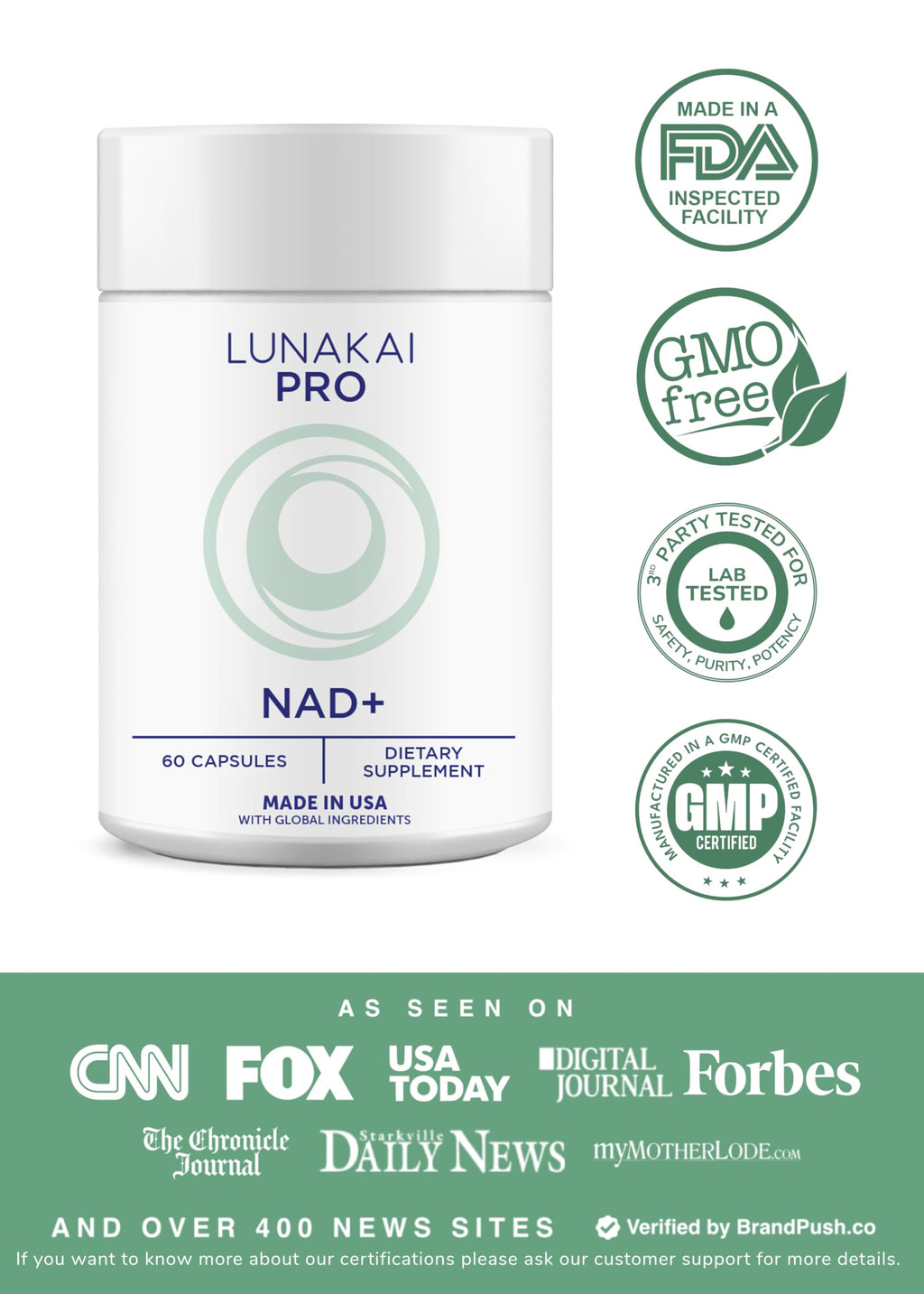 Lunakai PRO USA Made Dual-Pathway NAD+ Formula with NR & Resveratrol – Natural NAD Supplement for Women & Men – Healthy Aging & Cellular Health Support, 60ct LunakaiBuy Supplements Australia